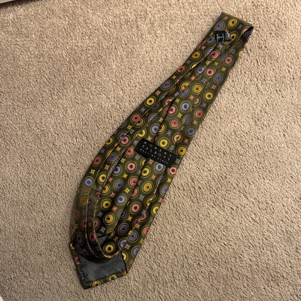 Robert Talbott Concentric Circles Multicolor Silk… - image 2